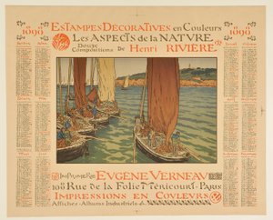Kalender für 1898: Dekorative Drucke in Farben, Die Aspekte der Natur, zwölf Kompositionen von Henri Rivière 作： アンリ・リヴィエール