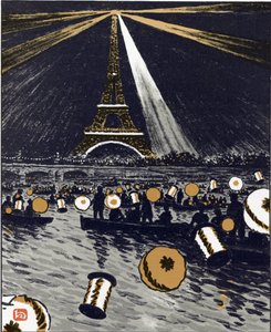 セーヌ川の祝祭、7月14日（エッフェル塔の36の眺めから） 作： Henri Rivière
