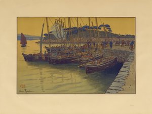 トレブールへの船の到着 作： Henri Rivière
