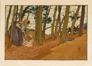 松葉を拾う女 (Bors du Trieux, Loguivy) 作： Henri Rivière