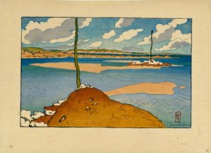 干潮時の Chéruette ビーコン (Saint-Briac) 作： Henri Rivière