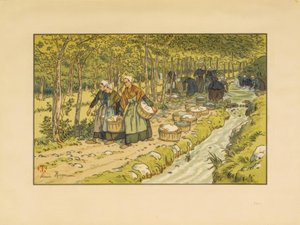 トレブールのランドリー 作： Henri Rivière