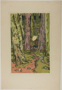 Loguivy の森の中の洗濯物 作： Henri Rivière