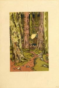 Loguivy の森の中の洗濯物 作： Henri Rivière