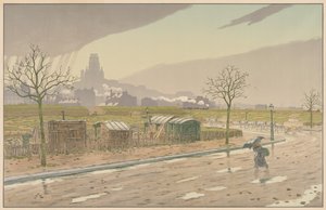 パリの風景: 要塞 作： Henri Rivière