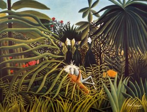 ジャガーに襲われた馬 作： Henri Rousseau