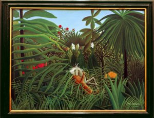ジャガーに襲われた馬 作： Henri Rousseau