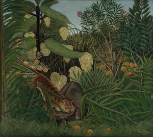 虎とバッファローの戦い 作： Henri Rousseau