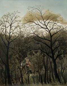 森でのランデブー、1889年。 作： Henri Rousseau