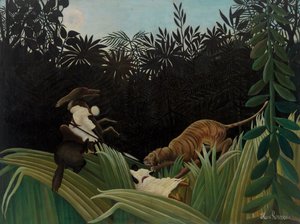 トラに襲われたスカウト 作： Henri Rousseau