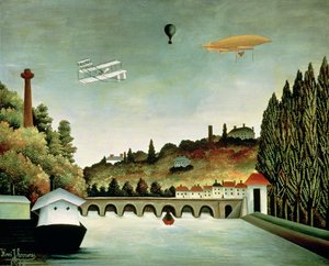 セーヴルの橋とクラマート、セントクラウド、ベルビューの丘の眺め、1908年 作： Henri Rousseau