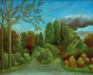 オワーズの銀行の眺め 作： Henri Rousseau