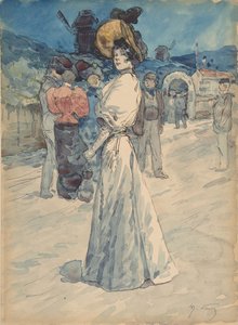 ムーラン・ド・ラ・ガレットの外のパリジェンヌ、カリフォルニア州。 1880～1907年。 作： Henri Somm