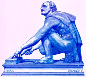 グラインダー、ビクターデュルイによる「ローマの歴史」のイラスト、1884年に公開（デジタル処理された画像）