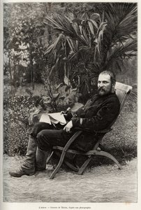 作者であるDr. Charles Edouard Hocquard (1853-1911)の1等医学少佐の肖像。1885年、Le tour du monde, nouveau journalに掲載されたCharles Edouard Hocquard (1853-1911)博士の物語 "Trente mois au Tonkin "を説明するためのThiriatによるエングレーヴィング。 作： Henri Thiriat