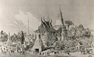 トロカデロのカンボジア宮殿、1900年の万国博覧会 作： Henri Toussaint