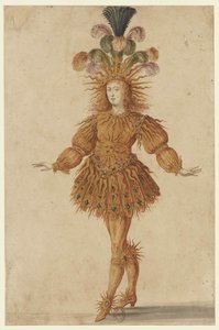バレエ「夜のバレエ」でアポロンを演じるルイ14世、1653年。 作： Henri de Gissey