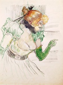 緑の手袋をしたアーティスト - 「スター・アット・ル・アーブル」のシンガー・ドリー 作： Henri de Toulouse Lautrec