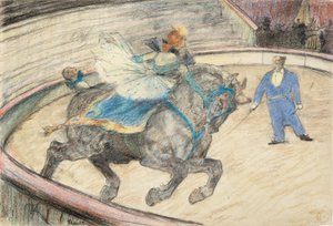 サーカスにて：リングでの仕事 作： Henri de Toulouse-Lautrec