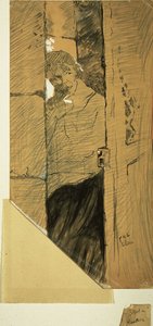 入り口で 作： Henri de Toulouse-Lautrec