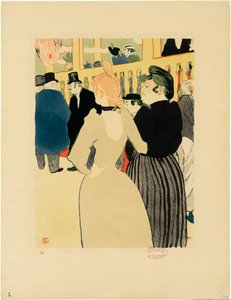 ムーラン・ルージュで、ラ・グールと彼女の妹 作： Henri de Toulouse-Lautrec