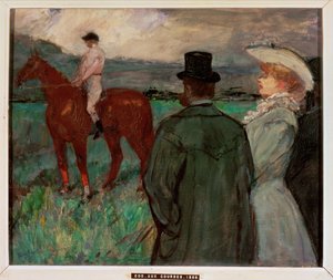 レースにて（キャンバスに絵画） 作： Henri de Toulouse-Lautrec