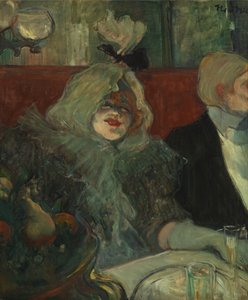 プライベートダイニングルーム（ラットモート）、1899年頃（キャンバスに油彩）（5848190も参照） 作： Henri de Toulouse Lautrec