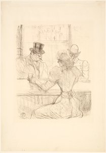 スクライブ通りのピクトン バー (アメリカン バー) で 作： Henri de Toulouse-Lautrec