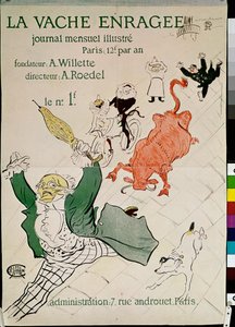 激怒した牛、輝かしい月刊誌 作： Henri de Toulouse Lautrec