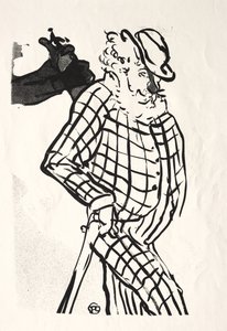 カフェコンサート：アメリカン・シンガー 作： Henri de Toulouse-Lautrec