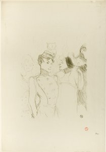 ヴァリエテのレヴューでのレンダーとラヴァリエール 作： Henri de Toulouse-Lautrec