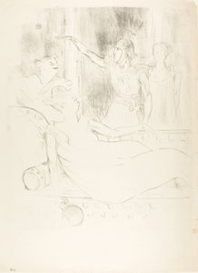 ラ・ベル・エレーヌのマダム・シモン・ジラール、ブルワーとガイ 作： Henri de Toulouse-Lautrec
