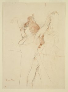 マドモアゼル・コシェル、『ラ・ベル・ヘレーヌ』でトロイのヘレン役 作： Henri de Toulouse Lautrec