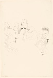 エイドリアン・ヘブラルのメニューカード 作： Henri de Toulouse-Lautrec