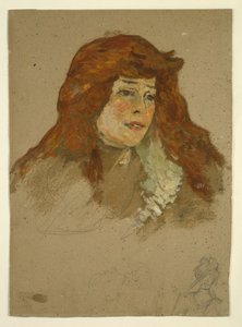 Mme Lili Grenier (直腸); 教会のある風景（裏面） 作： Henri de Toulouse-Lautrec
