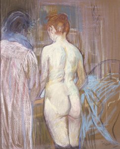 売春婦、c.1893-1895（エメリーボードのパステル） 作： Henri de Toulouse Lautrec