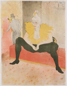 着席女性ピエロ（Mlle Cha-U-Kao） 作： Henri de Toulouse Lautrec
