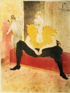 着席した女性のピエロ、Mlle。チャウカオ 作： Henri de Toulouse Lautrec