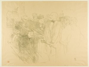 The Arton Trial, Ribot Giving Evidence (二枚目) 作： Henri de Toulouse-Lautrec