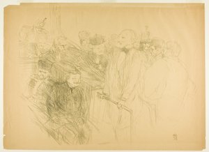 The Arton Trial, Ribot Giving Evidence (二枚目) 作： Henri de Toulouse-Lautrec