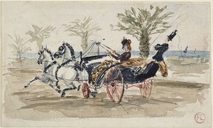 ニースのプロムナード・デ・ザングレ 作： Henri de Toulouse Lautrec