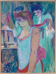 刺青の女、あるいはトワレ（厚紙にパステル画） 作： Henri de Toulouse-Lautrec