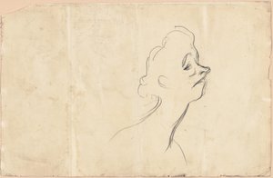 Yvette Guilbert (右) イヴェット・ギルバートの 4 分の 3 の長さの研究 (裏面) 作： Henri de Toulouse-Lautrec