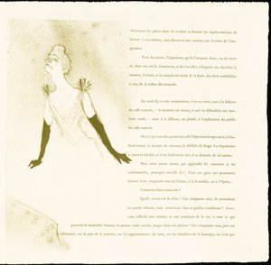 イヴェット・ギルベール 作： Henri de Toulouse-Lautrec
