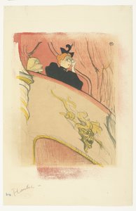 「La Loge au Mascaron doré」（金色の仮面の箱） 劇場のバルコニーでオペラグラスを持つ女性 La Loge au mascaron dore 作： Henri de Toulouse Lautrec (signed by artist)