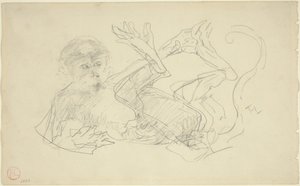 背中で遊ぶ猿、1880年。 作： Henri de Toulouse Lautrec