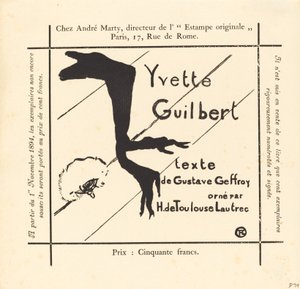 アルバム イヴェット ギルバートの広告 作： Henri de Toulouse Lautrec