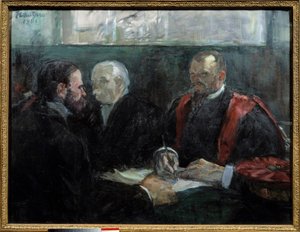 1901年のパリの医学部での試験 絵画：アンリ・ド・トゥールーズ・ロートレック（1864-1901） 1901年 日の丸。0,65x0,81 m アルビ、トゥールーズ・ロートレック美術館（musee Toulouse Lautrec 作： Henri de Toulouse Lautrec