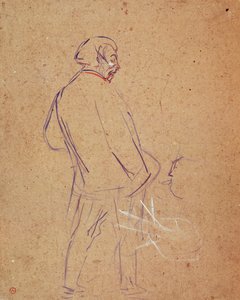 キャバレーで歌うAristide Bruant氏 作： Henri de Toulouse Lautrec