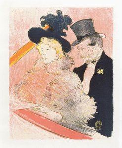 レ・デカダンにて。トゥールーズ＝ロートレックのポスター。 作： Henri de Toulouse Lautrec